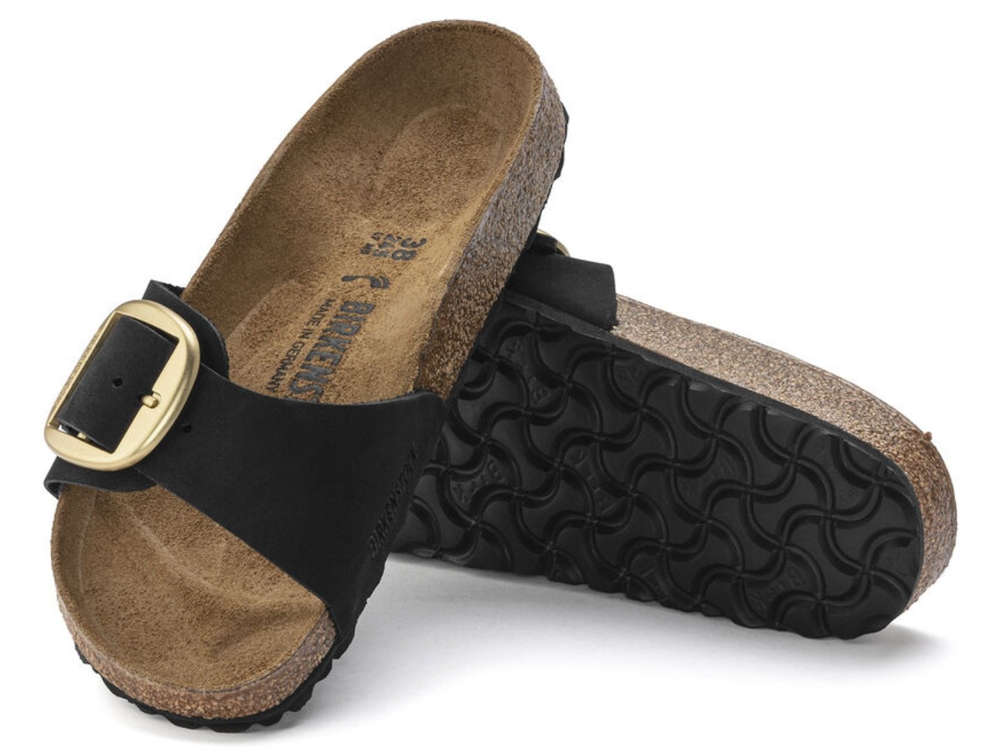 Birkenstock: Madrid Big Buckle in Nubuck Leather Black - J. Cole ShoesBIRKENSTOCKBirkenstock: Madrid Big Buckle in Nubuck Leather Black