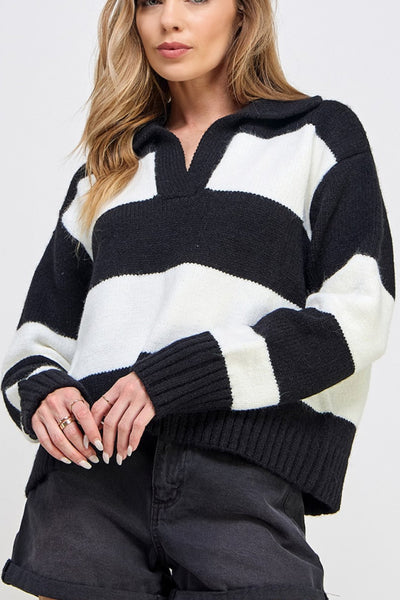Boston Stripe Sweater - J. Cole ShoesFASHION DISTRICT LABoston Stripe Sweater