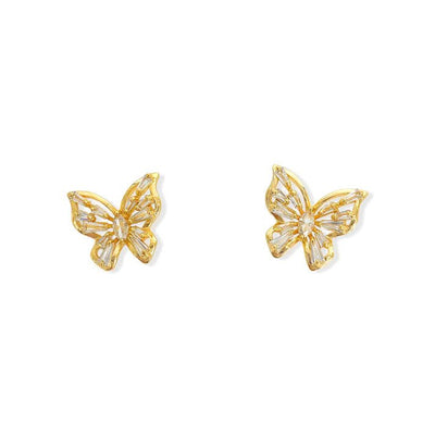 CZ Butterfly Earrings AER069GD - J. Cole ShoesOMG BlingsCZ Butterfly Earrings AER069GD