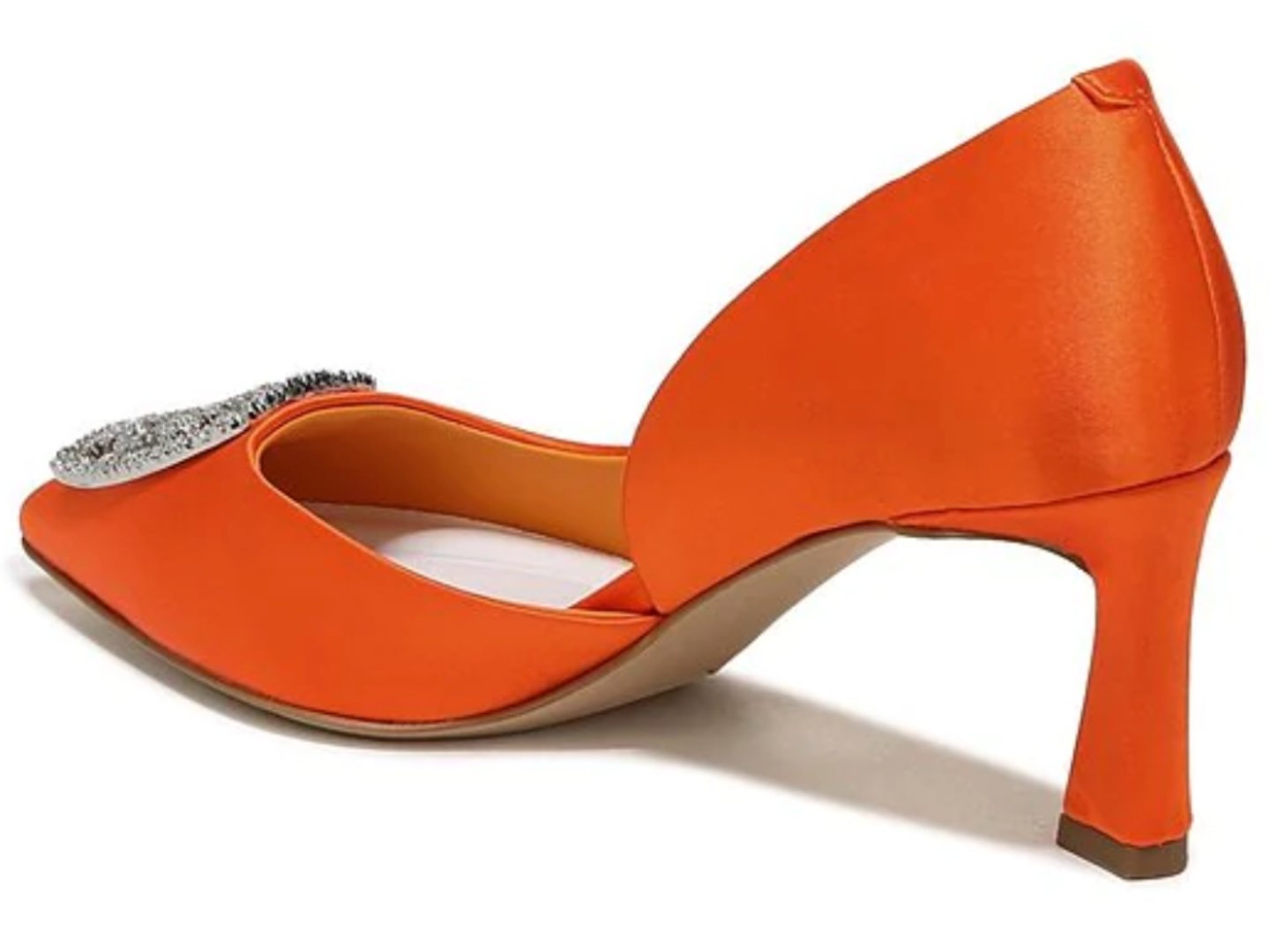orange dress pumps HaiMao Women Slingback Heels Low Kitten Heel Closed Toe Dress Shoes Elegant Wedding office Pumps Orange 8.5(41)
