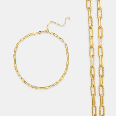 Gold filled twist paperclip necklace 16in 864NK029-16 - J. Cole ShoesOMG BlingsGold filled twist paperclip necklace 16in 864NK029-16