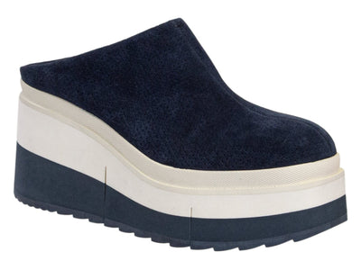 NAKED FEET: COACH in NAVY Platform Clogs - J. Cole ShoesNAKED FEETNAKED FEET: COACH in NAVY Platform Clogs