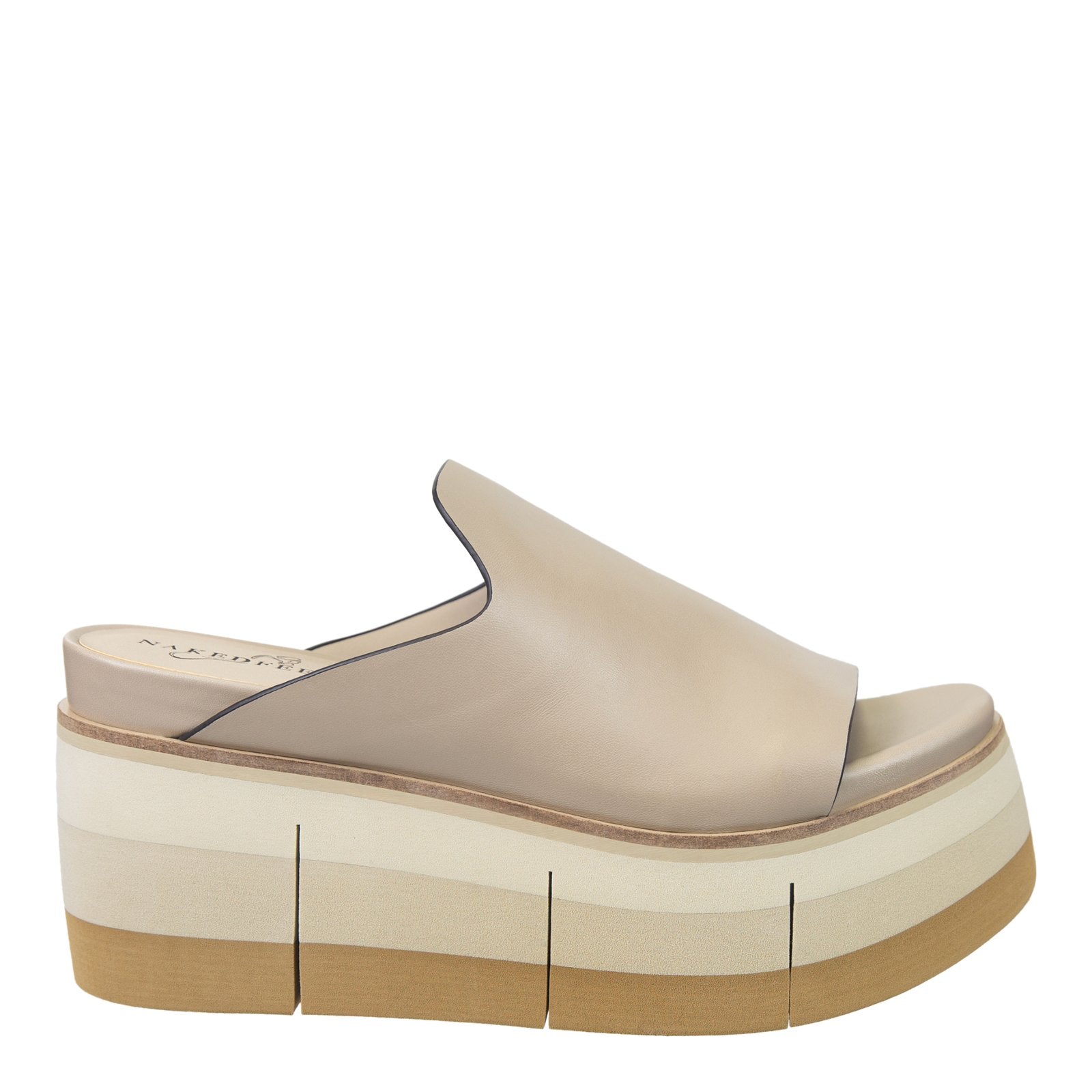 Naked Feet: FLOW in BEIGE Platform Sandals - J. Cole ShoesNAKED FEETNaked Feet: FLOW in BEIGE Platform Sandals