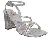 Naked Feet: MOOD in SILVER Heeled Sandals - J. Cole ShoesNAKED FEETNaked Feet: MOOD in SILVER Heeled Sandals
