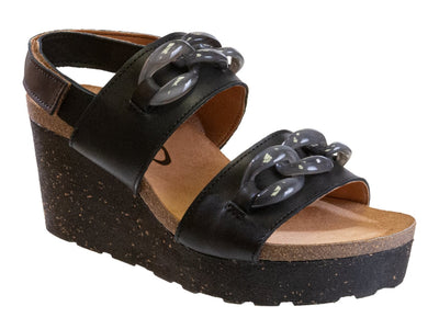 OTBT: FAIR ISLE in BLACK Wedge Sandals - J. Cole ShoesOTBTOTBT: FAIR ISLE in BLACK Wedge Sandals