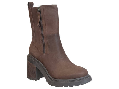 OTBT: HABITUS in BROWN Heeled Ankle Boots - J. Cole ShoesOTBTOTBT: HABITUS in BROWN Heeled Ankle Boots