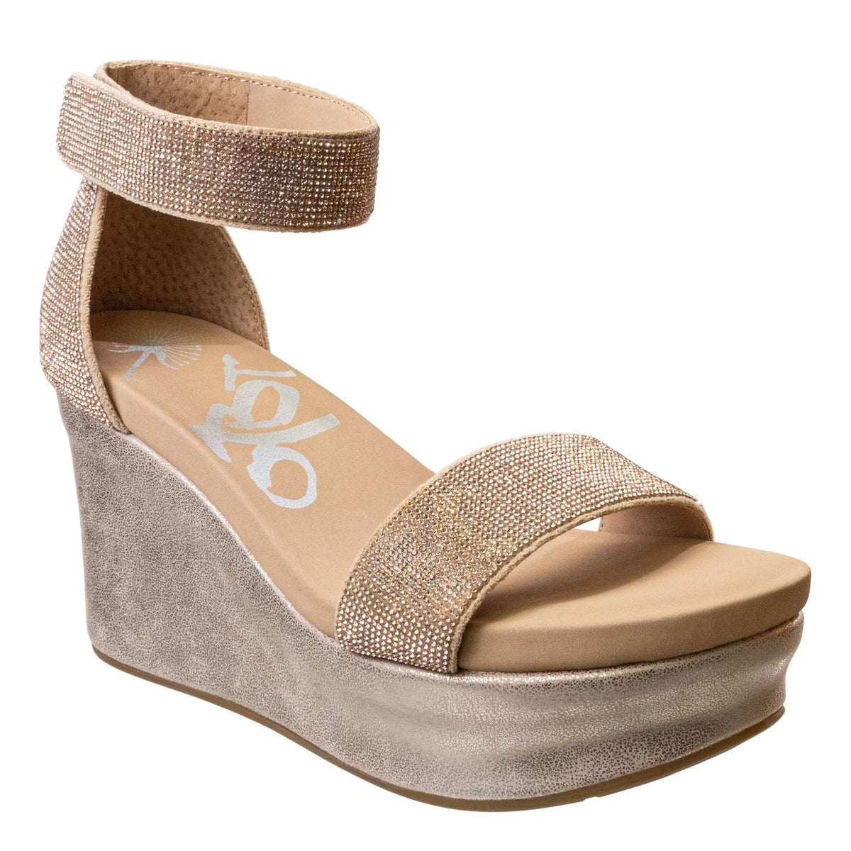 OTBT STATUS in ROSE GOLD Wedge Sandals J. Cole Shoes