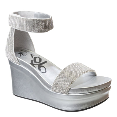 OTBT - STATUS in SILVER Wedge Sandals - J. Cole ShoesOTBTOTBT - STATUS in SILVER Wedge Sandals
