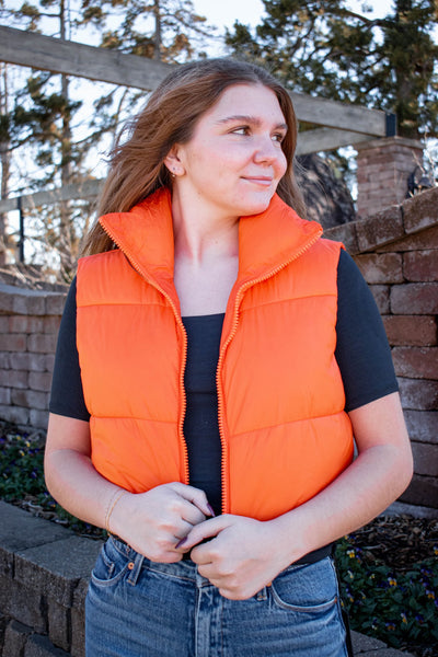 Puffer Vest In Orange - J. Cole ShoesMISS SPARKLINGPuffer Vest In Orange