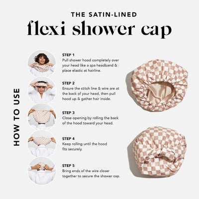 Satin Lined Flexi Shower Cap - J. Cole ShoesKITSCHSatin Lined Flexi Shower Cap