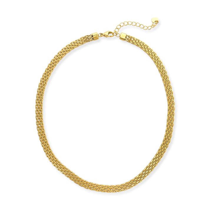 Stainless Steel Woven Necklace in Gold S1N015G - J. Cole ShoesOMG BlingsStainless Steel Woven Necklace in Gold S1N015G